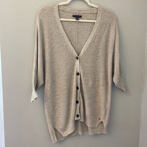 💜American Eagle Outfitters Women's Short Sleeve V-Neck Cardigan Sweater size Xs